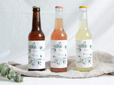 Hochzeit Flaschenetiketten - Personalisierte Aufkleber für Limo &amp; Bierflaschen
