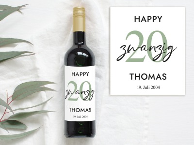 20 Geburtstag Geschenk | Personalisiertes Flaschenetikett Wein Flaschen Etikett - Wein Flaschen
