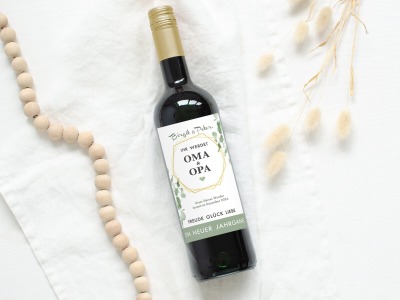 OMA und OPA | Personalisiertes Weinlabel - Ihr werdet Oma und Opa | Schwangerschaft verkünden