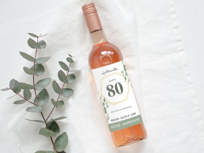 80 Geburtstag Geschenk | Personalisiertes Flaschenetikett Wein Flaschen Etikett - Wein Flaschen