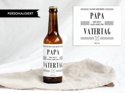 VATERTAG Bier Etikett | Personalisiert - Personalisierte Aufkleber für Limo &amp; Bierflaschen