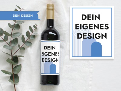 Weinetikett selbst gestalten | Personalisiert - Wein Flaschen Etikett | Weinlabel mit eigenem Design
