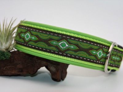 Hundehalsband Lava grün - 3-4,8cm Gesamtbreite