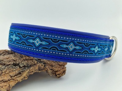 Hundehalsband Lava blau - 2,5cm -3,8 cm Gesamtbreite