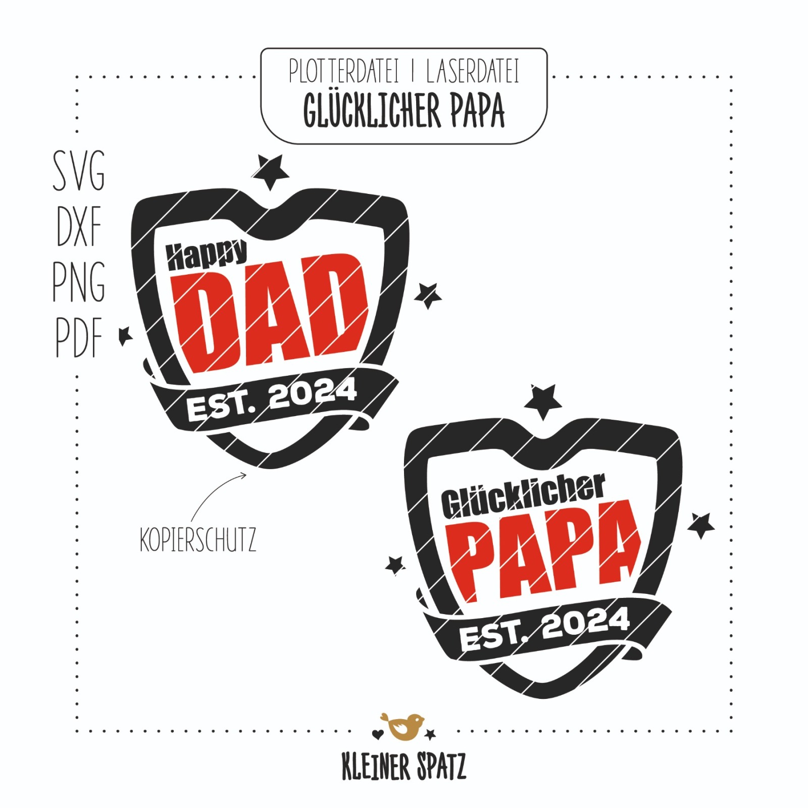 Laserdatei, Plotterdatei Motiv Glücklicher Papa