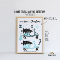 Plotterdatei, Laserdatei Motiv Roller Riding Home for Christmas
