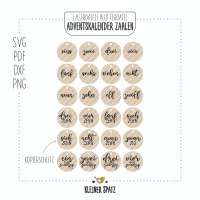 Laserdatei, Plotterdatei Motiv Adventskalender Zahlen 5