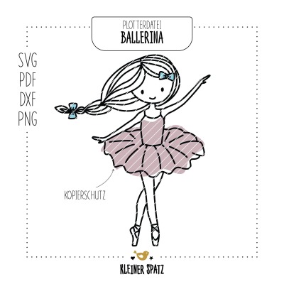 Plotterdatei, Laserdatei Motiv Ballerina - Tanzen | Mädchen | Traum | elegant | niedlich | SVG,