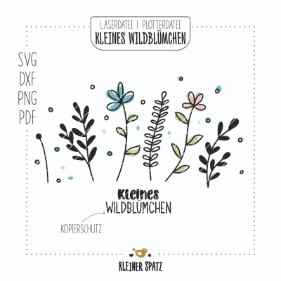 Plotterdatei, Laserdatei Motiv Kleines Wildblümchen - Blumen | Blüten | Pollen | Dots | Frühling