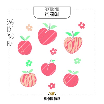 Plotterdatei, Laseratei Motiv Pfirsiche - Pfirsich | Peach | Beach | Sun | sweet | peachy | Wording