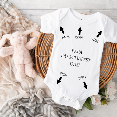 Baby Body Papa du schaffst das, Geschenk zur Geburt, Schwangerschaftsverkündung, werdende Eltern