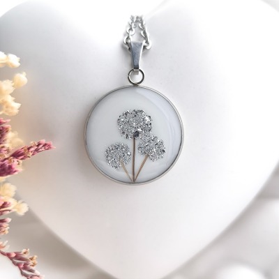 Muttermilschschmuck mit Haar - Motiv Pusteblumen