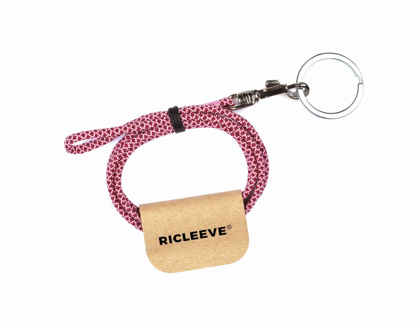 RICLEEVE Lanyard long with carabiner BURGUNDY PINK 4