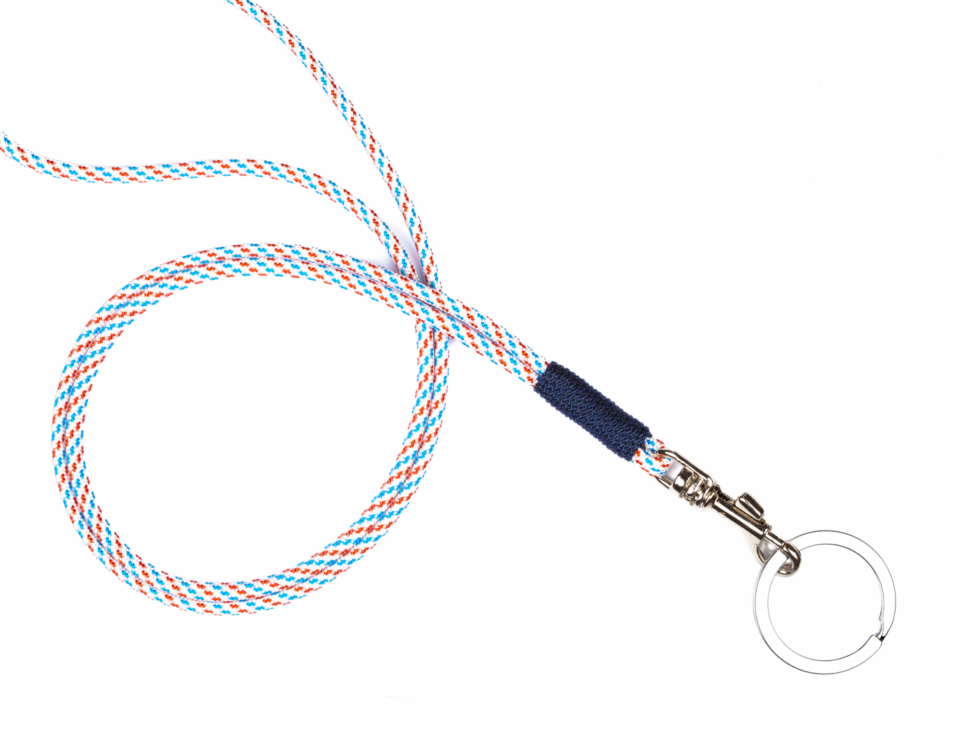 RICLEEVE Lanyard long with carabiner BLUE RED WHITE 3