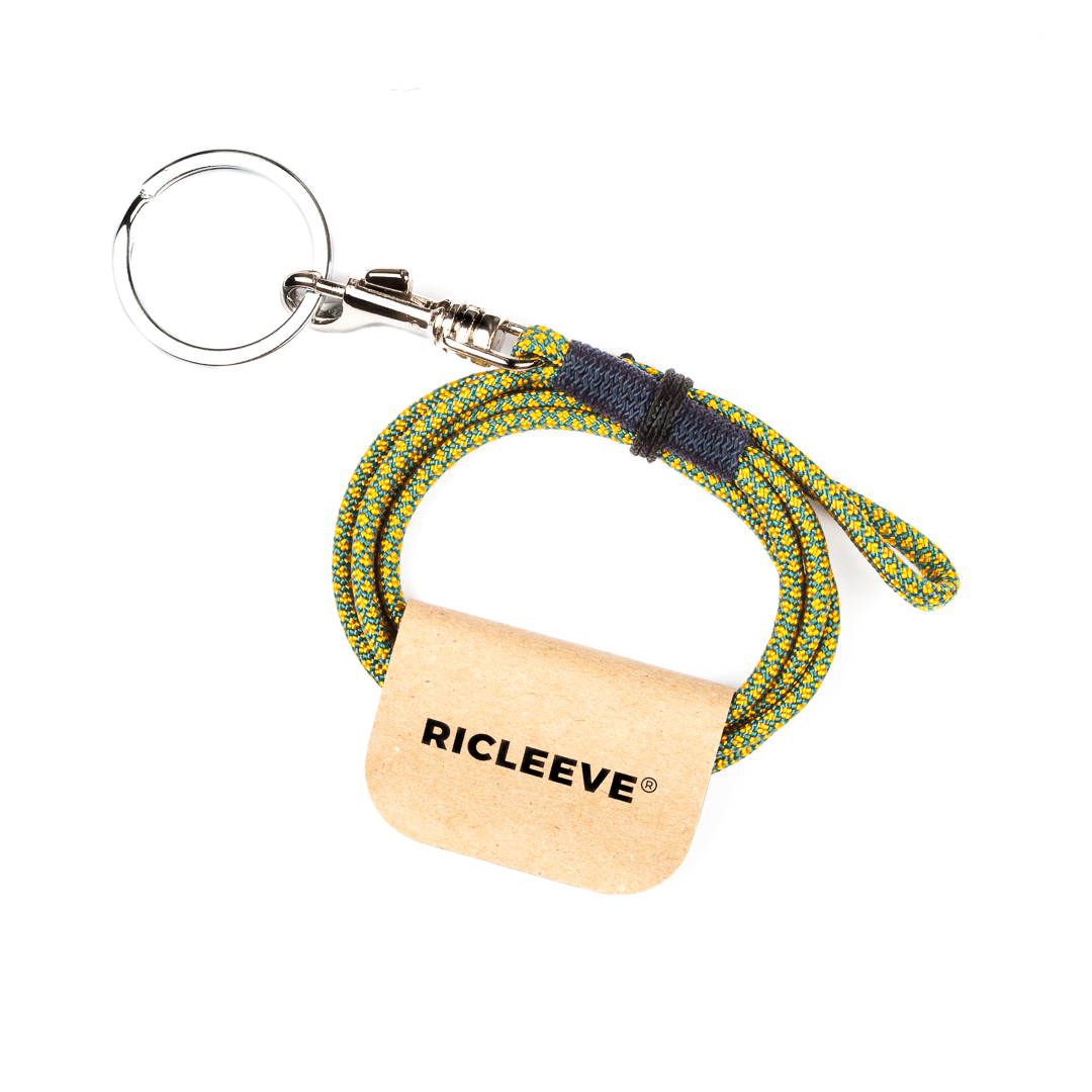 RICLEEVE Lanyard long with carabiner YELLOW TURQUOISE 4