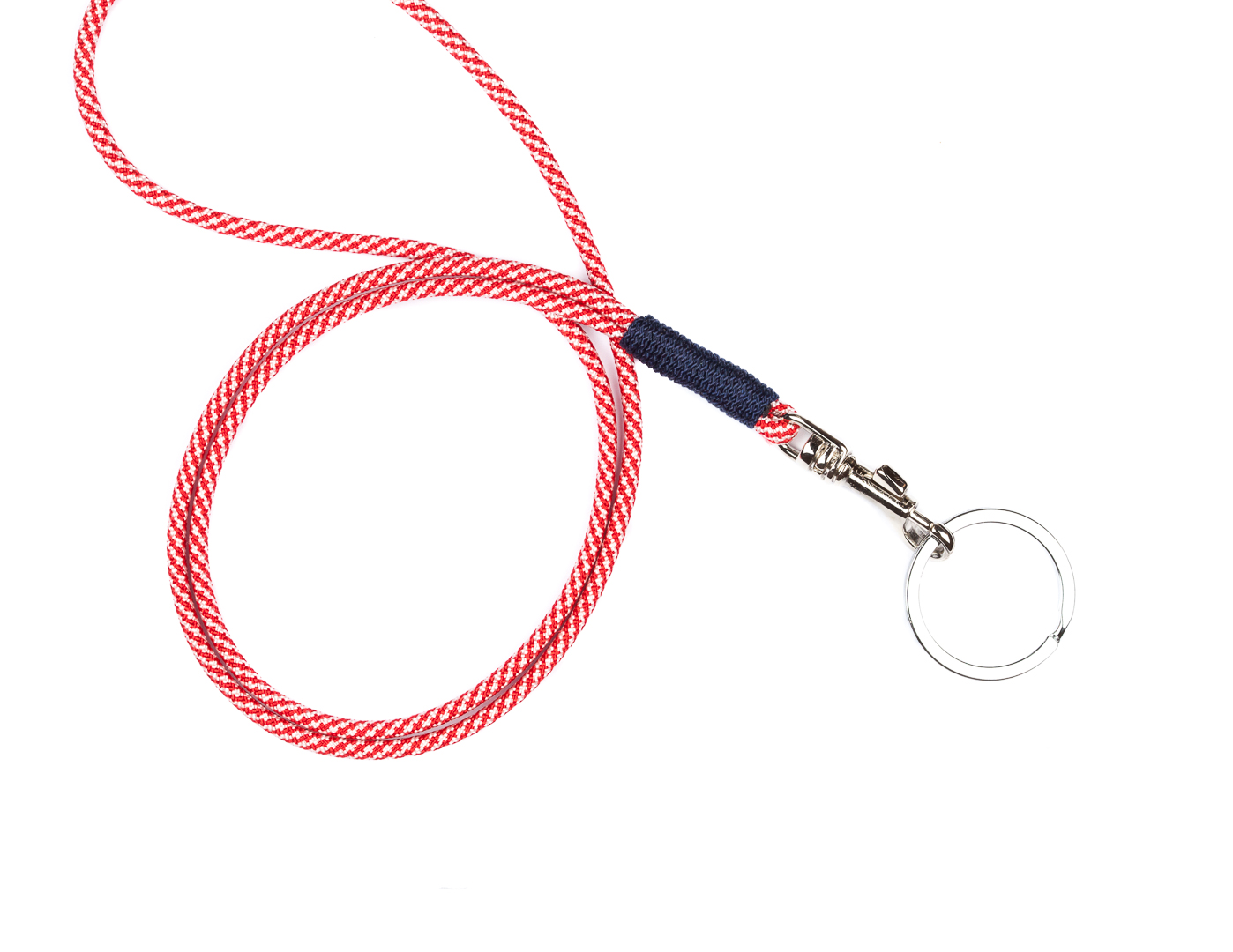 RICLEEVE Schlüsselband lang mit Karabiner ROT WEISS 3