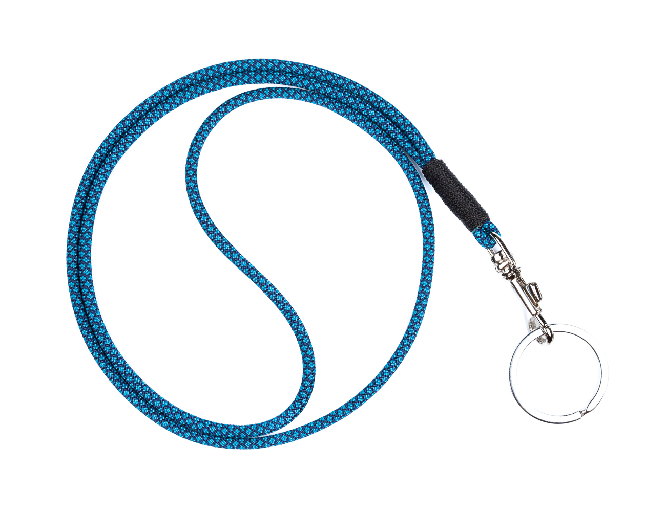 RICLEEVE Schlüsselband lang mit Karabiner BLAU SCHWARZ