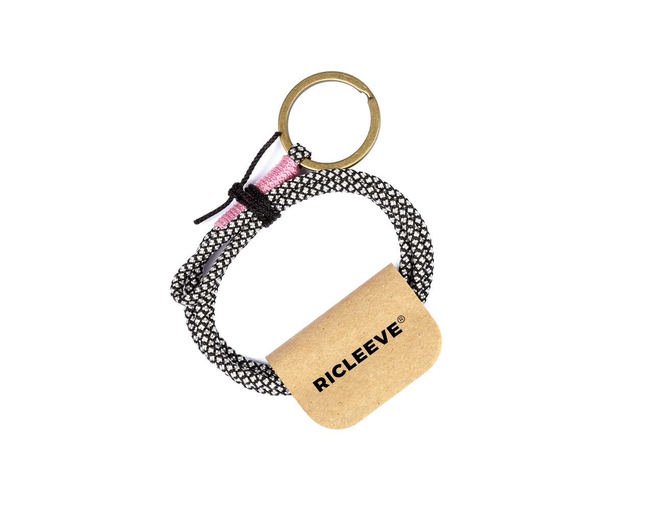 RICLEEVE Lanyard long BLACK WHITE 5