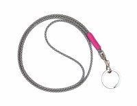 RICLEEVE Lanyard long with carabiner WHITE BLACK