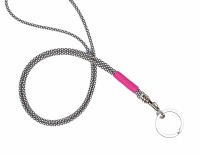 RICLEEVE Lanyard long with carabiner WHITE BLACK 3