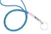 RICLEEVE Schlüsselband lang mit Karabiner BLAU TÜRKIS 3