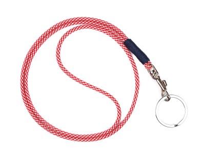 RICLEEVE Schlüsselband lang mit Karabiner ROT WEISS - FARBAUSWAHL