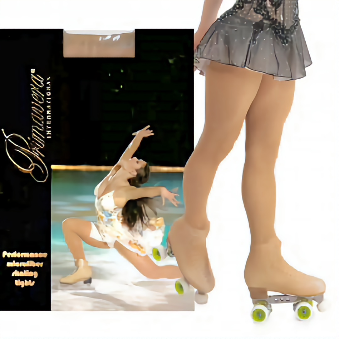 Elegante Eiskunstlauf Overboot-Strumpfhose mit funkelnden Strass-Details 4