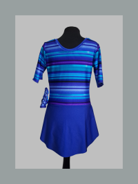 Schlichtes Kürkleid mit Streifen für Mädchen in Royal-Blau für Größe 134-140 2