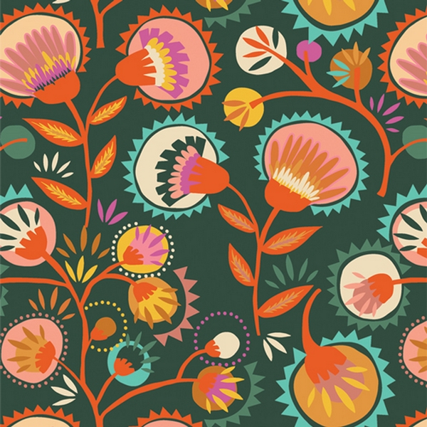 Kattaland Flora Deep Baumwolle Popeline von Art Gallery Fabrics