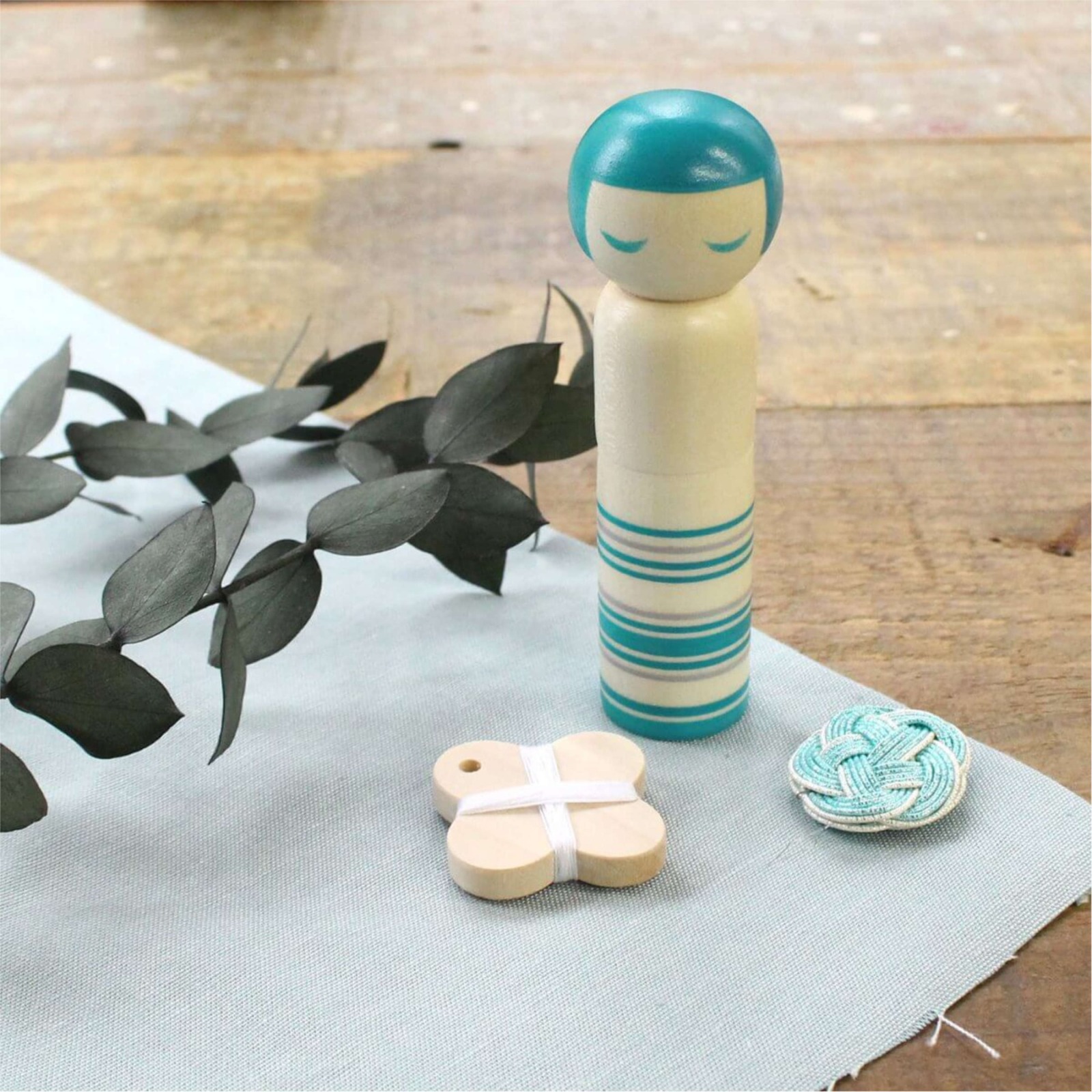 Cohana Kokeshi Doll Nadelhalter Set - Blau 2