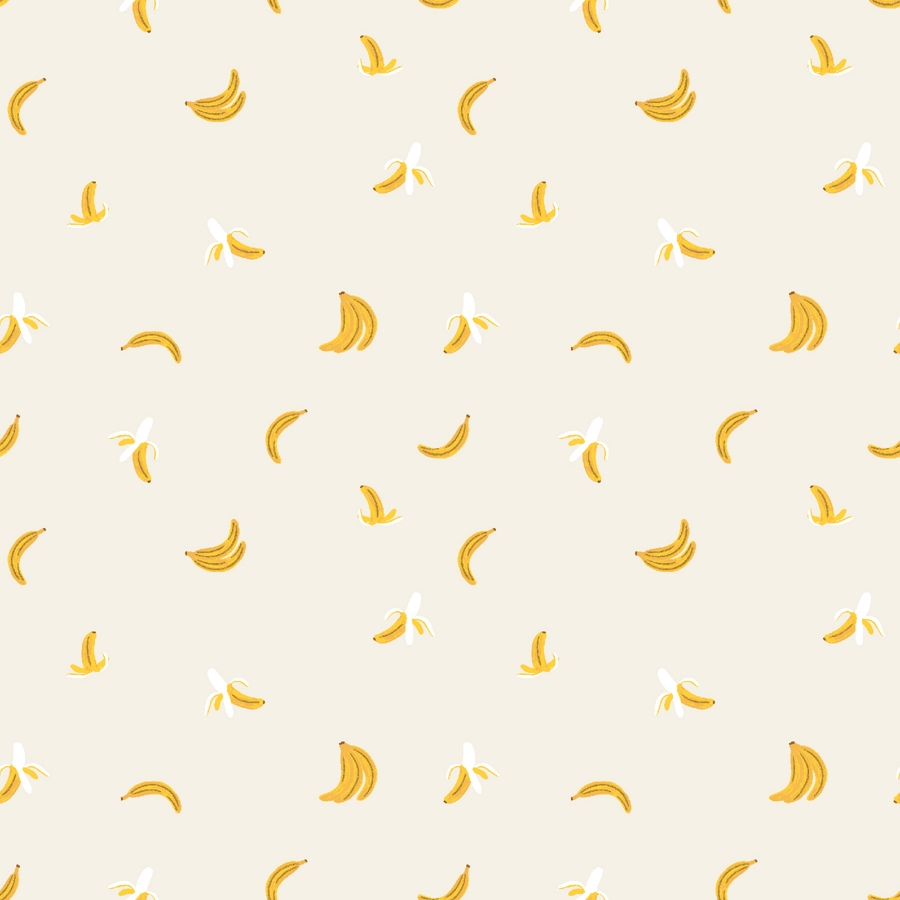 Rifle Paper Co. Orchard Bananas in Cream METALLIC Baumwollstoff