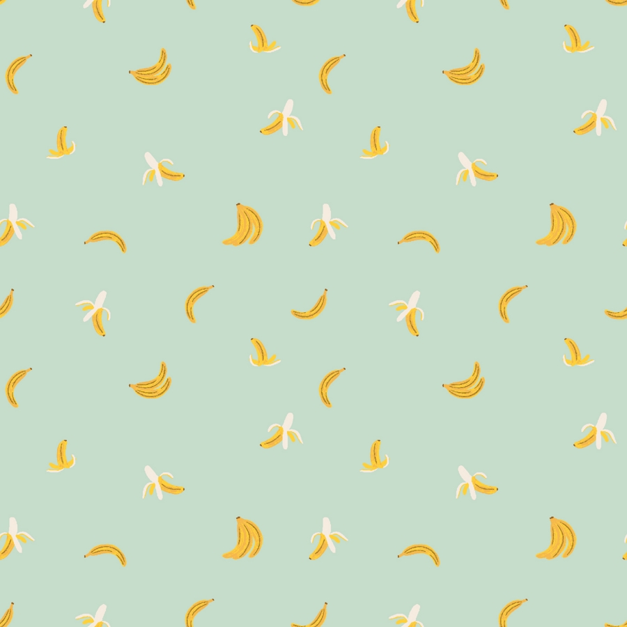 Rifle Paper Co. Orchard Bananas in MINT METALLIC Baumwollstoff