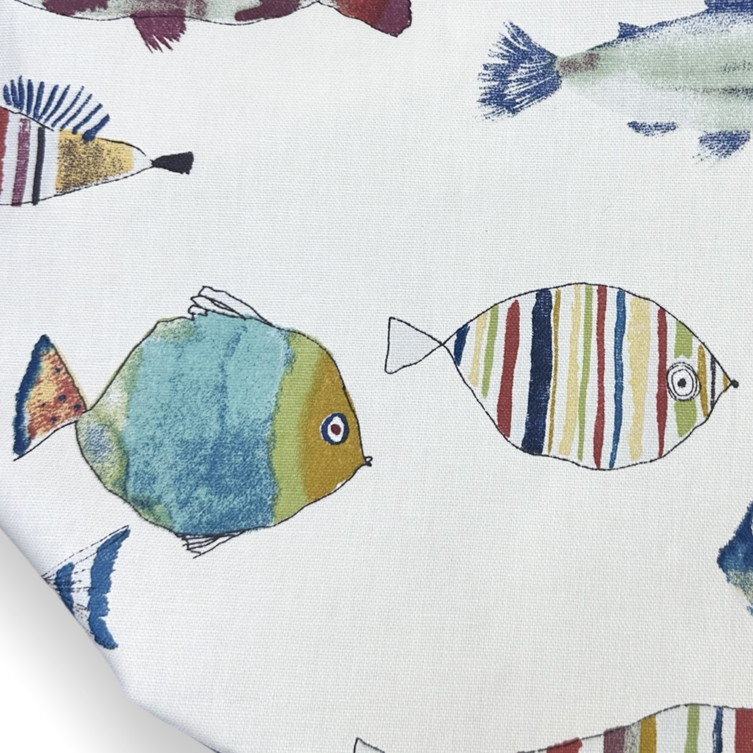 Dekostoff BUNTE FISCHE Canvas light BAUMWOLLE 5