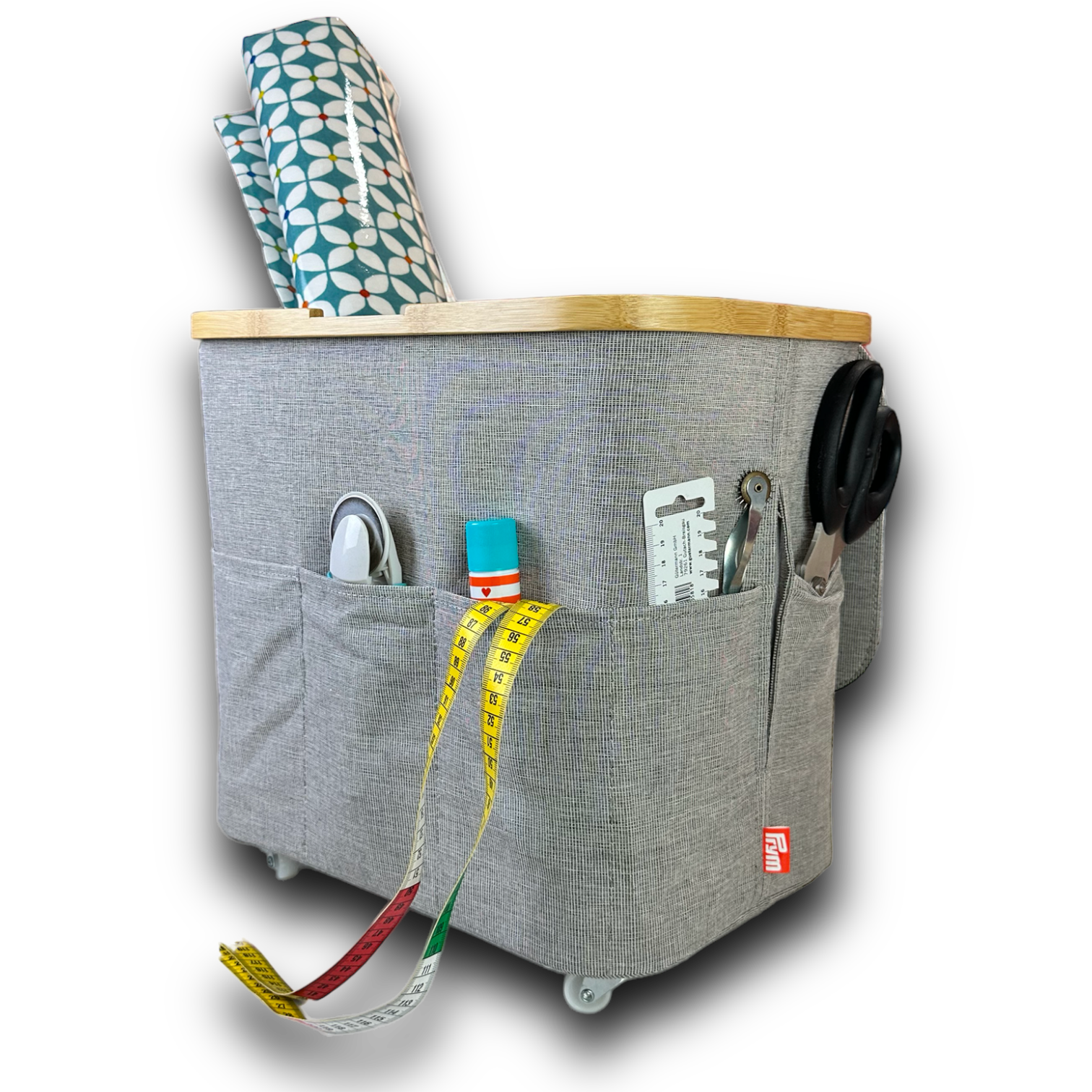 Faltbare Fold + Store Box Multi aus Canvas und Bambus mit Rollen 4