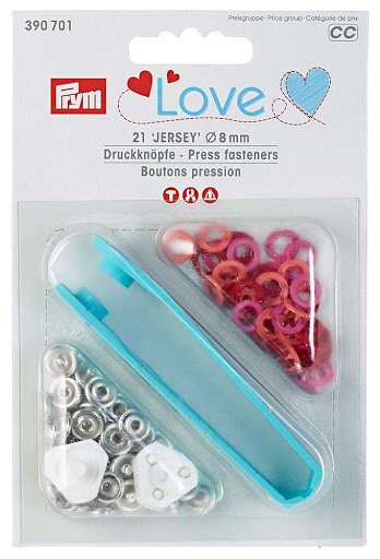 Prym LOVE Druckknöpfe Jersey Ring 8 mm, 21 Stück verschiedene Farben zur Auswahl 4