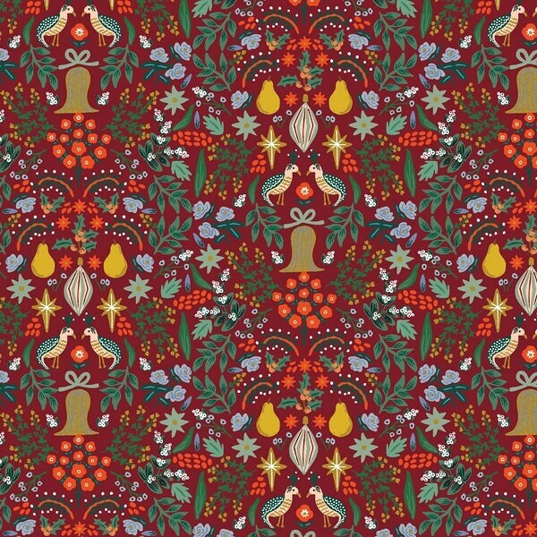 Holiday Classics Partridge - Berry BAUMWOLLE metallic von Cotton + Steel