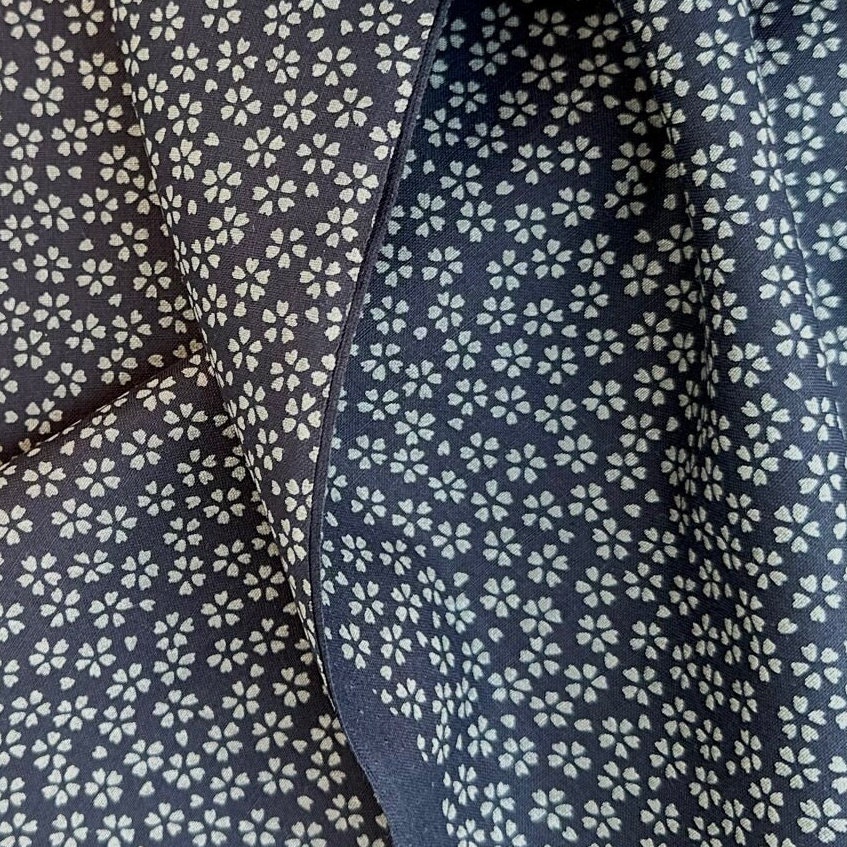 Baumwolle von Sevenberry Japan schwarz grau BLÜTEN 8