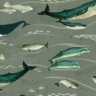 Baumwolle Faroe Whales Windham Fabrics STORMY 2