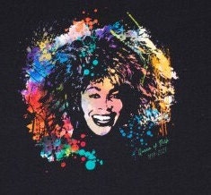 TINA TURNER Panel JERSEY schwarz / bunt 8