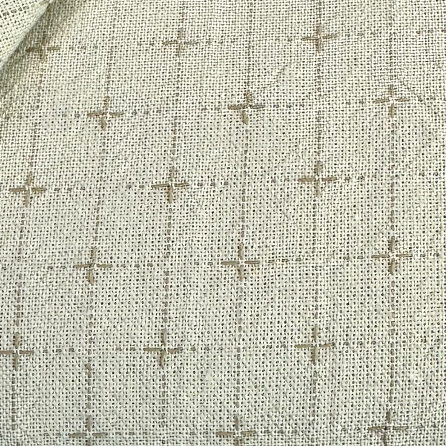 TOCHIO BAUMWOLLE garngefärbt CREME mit Struktur und eingewebten Kreuz 3