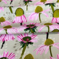 Flowers on my mind - PISTAZIE ROSA Baumwolle Echinacea 9