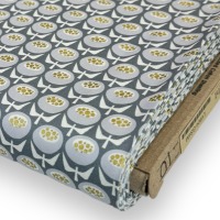 Sweet Floral Scent - Buttercup - Gray Skies METALLIC Baumwolle COTTON + STEEL 4