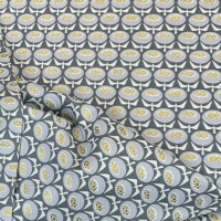 Sweet Floral Scent - Buttercup - Gray Skies METALLIC Baumwolle COTTON + STEEL 7