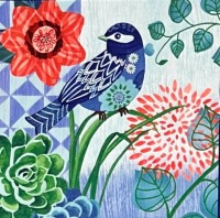 Stoffpaket Bella Blue BAUMWOLLE Vogel PANEL und Kombistoffe 13