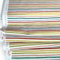 Rifle Paper Co. Holiday Classics - Orchard Happy Stripe Cream Multi METALLIC Baumwollstoff 6