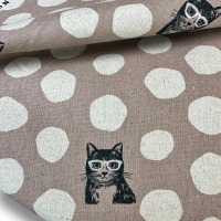 ECHINO Kokka NekoNoe echino Cat CANVAS TAUPE / SILBER 6