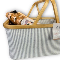 Nähkorb Fold &amp; Store Basket, Canvas + Bamboo, Streifen von PRYM 6