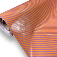 Wachsstoff diagonale Streifen ORANGE / LILA von Au Maison 6