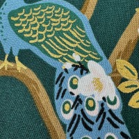Vintage Garden - Peacock - Hunter CANVAS Metallic Baumwolle COTTON + STEEL 8