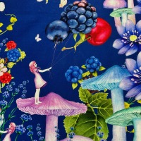 Baumwolle PANEL Minu and Wildberry - Digital NAVY von STUDIO E 4